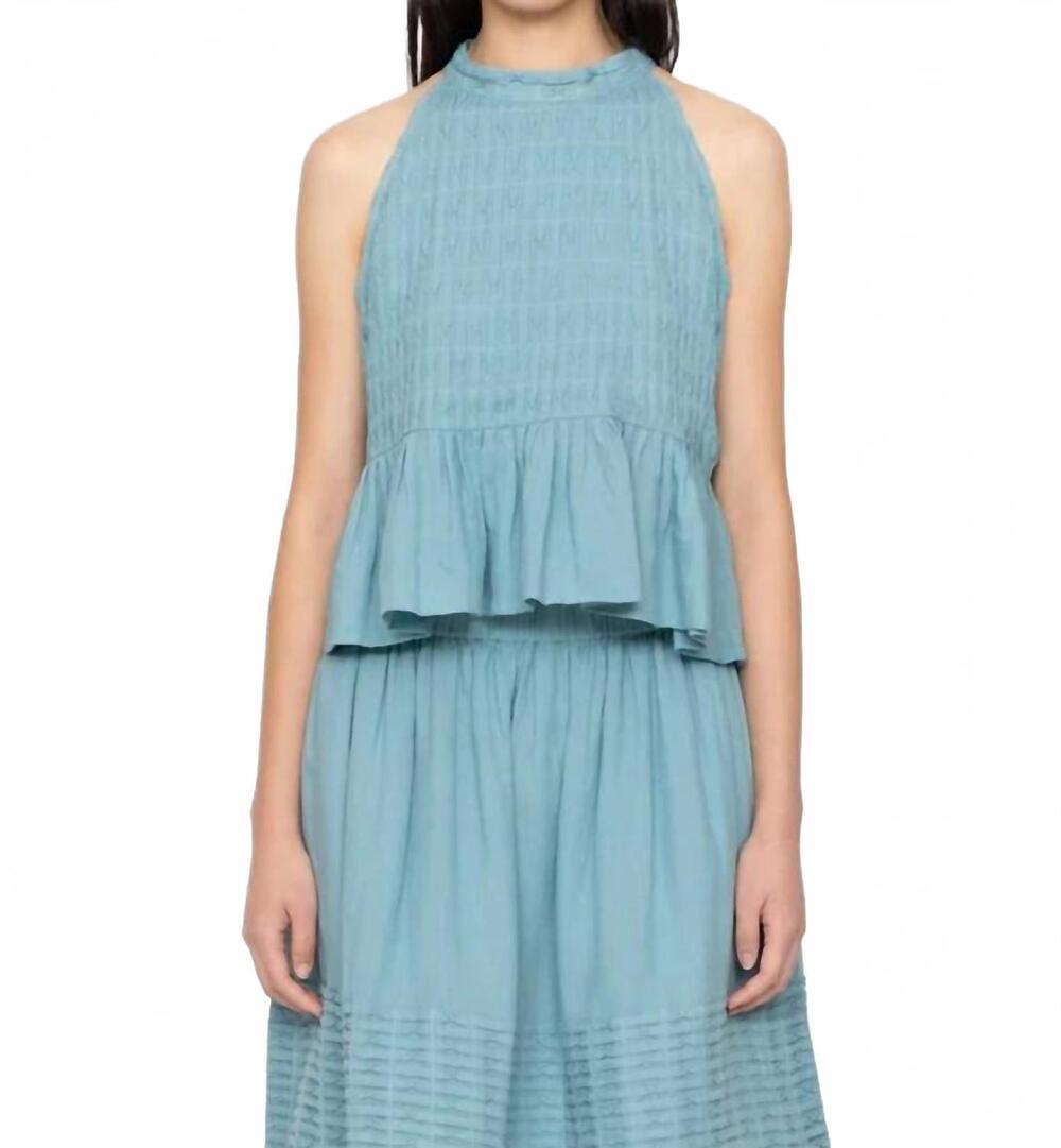 NEW SEA pintuck tank top in blue violet